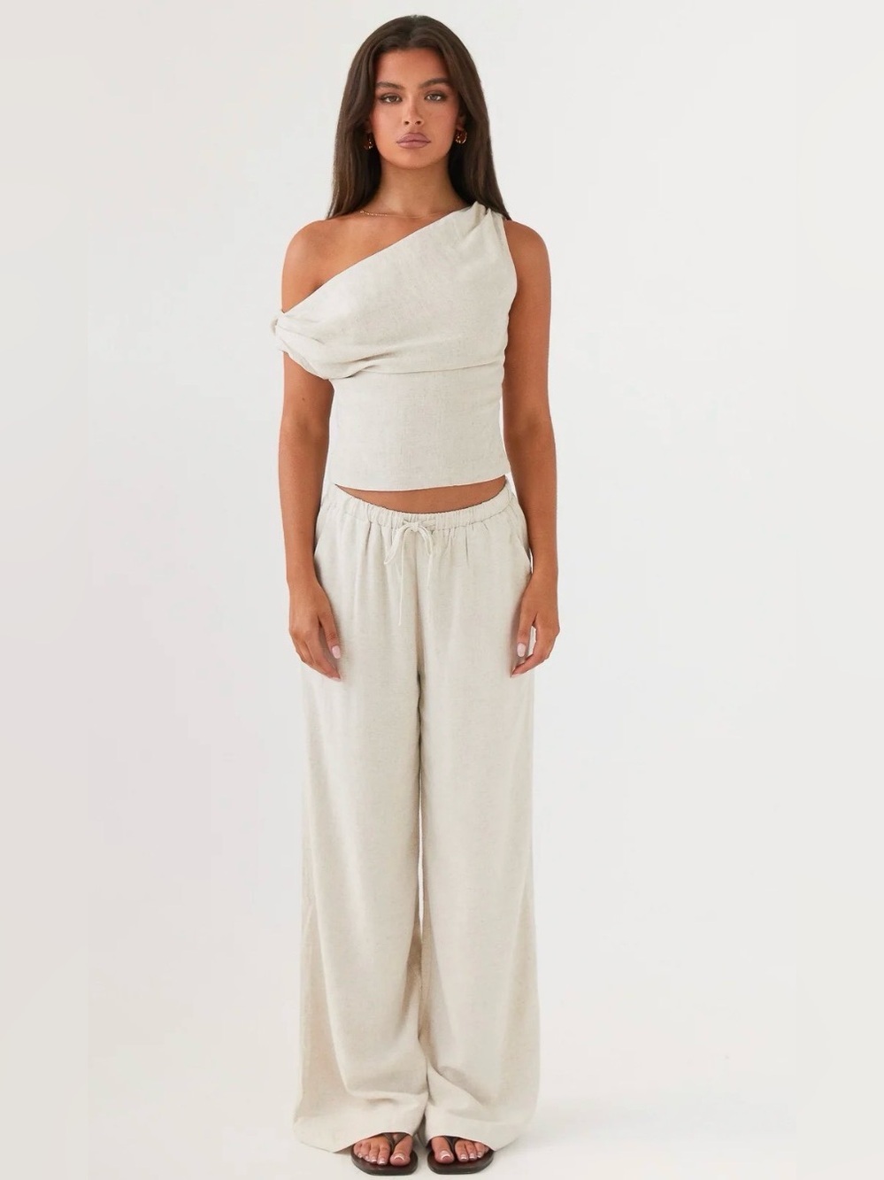 Peppermayo Fresh Face Linen Pants Oatmeal Size 10 NWT $75